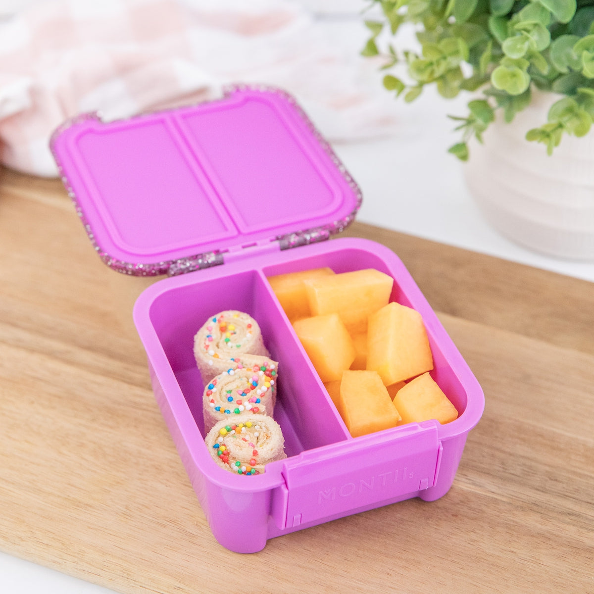 bento lunch box - Magenta Glitter- Baby Bento