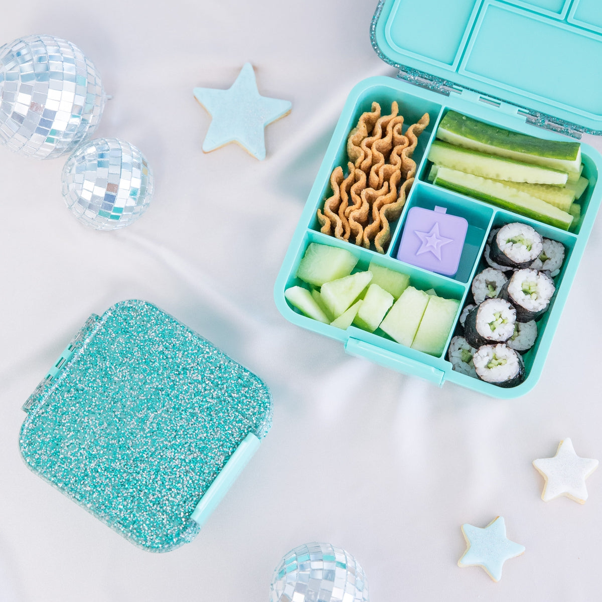 montii lunch box - Turquoise Glitter- Baby Bento