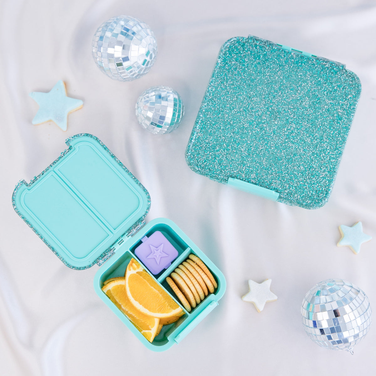 montiico lunch box - Turquoise Glitter- Baby Bento