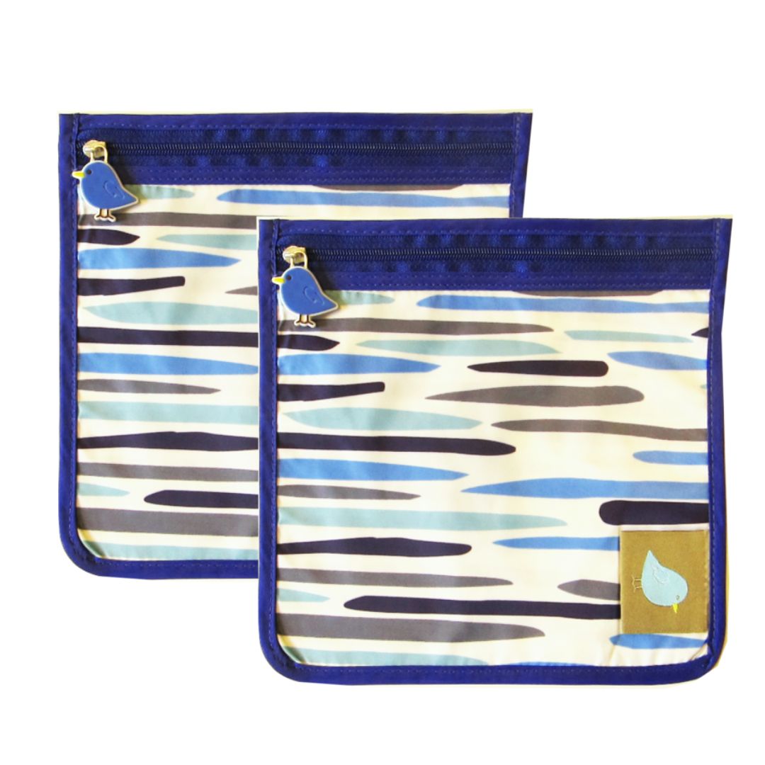 Jaq Jaq Bird Reusable Food Pouch Set of 2 - Ocean